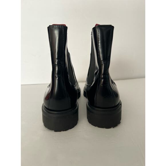 Schutz Women's Daisha Embellished Leather Chelsea Boots Solid Black Size 7 - Picture 9 of 12